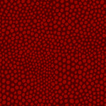 A close-up of a red patterned fabric or material featuring a dense field of small, slightly darker red oval dots arranged in a swirling, radial design.