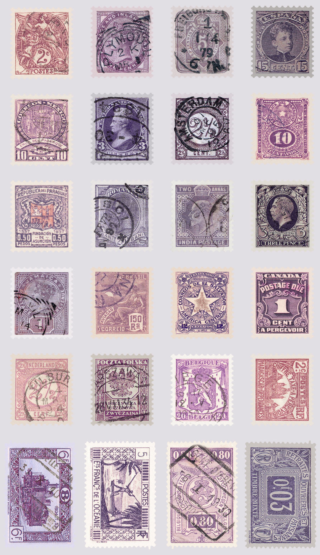 Eclectic Elements - Purple - Stamps
