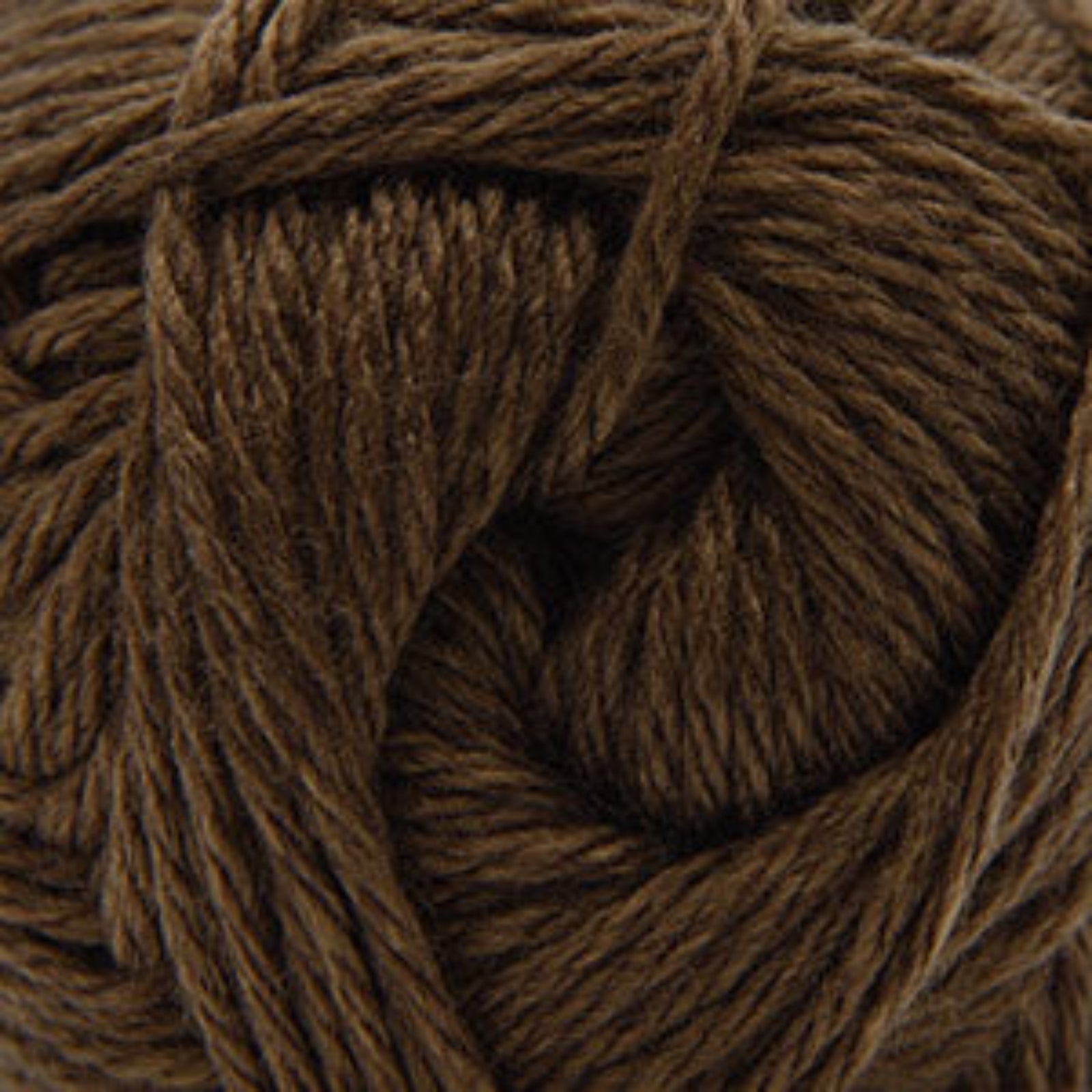 Close-up of a ball of brown yarn