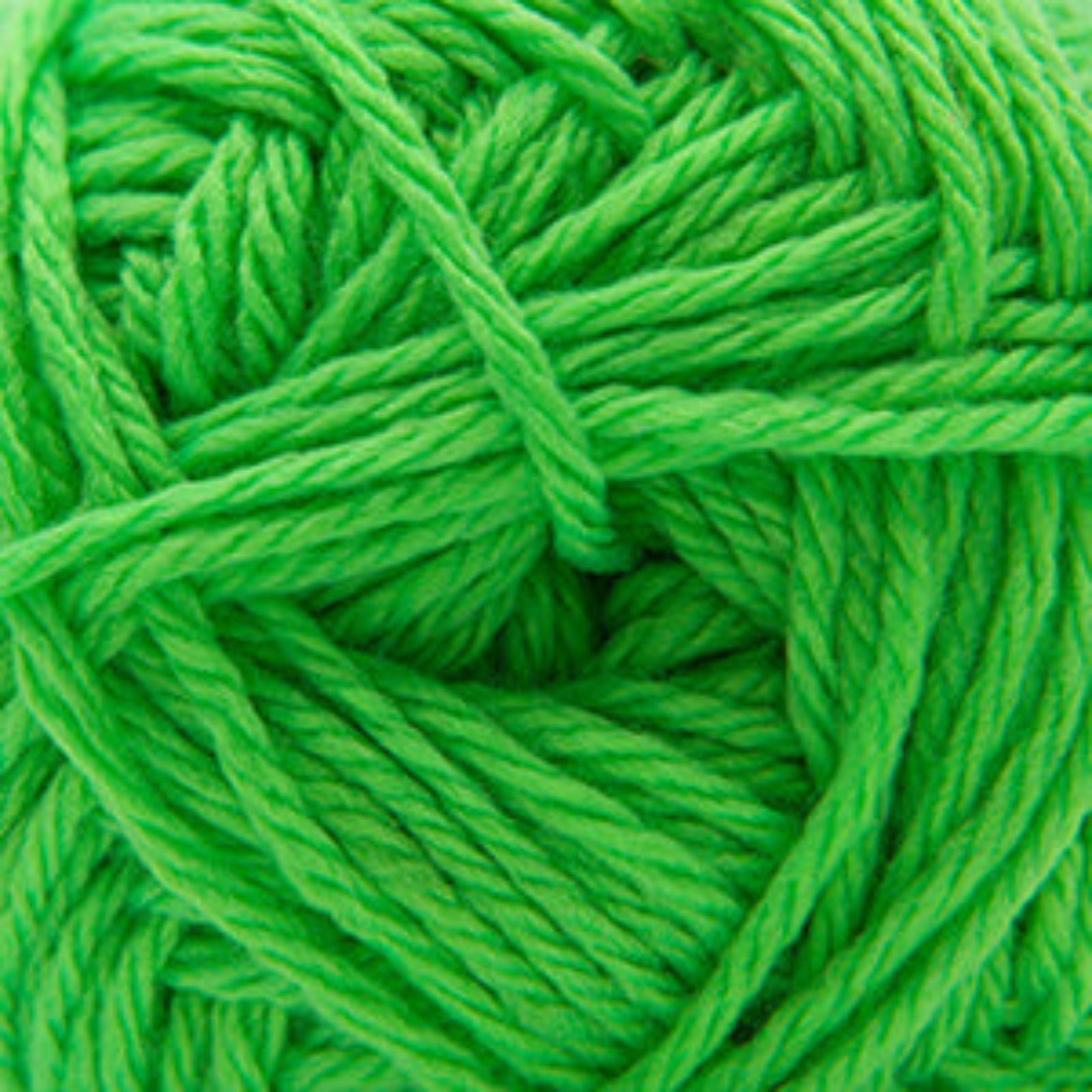 Close-up of bright green yarn