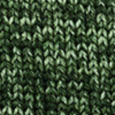 Close-up of a dark green and black textured knit fabric swatch showing a detailed ribbed pattern.
