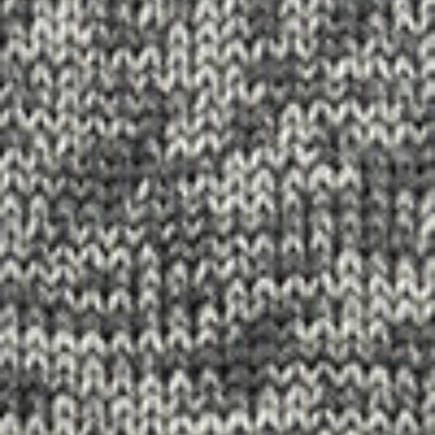 Close-up of a heathered gray and off-white knit fabric texture.
