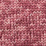 A close-up of a marled knit fabric texture in a dusty rose and pink colorway, showing the detailed knit pattern.