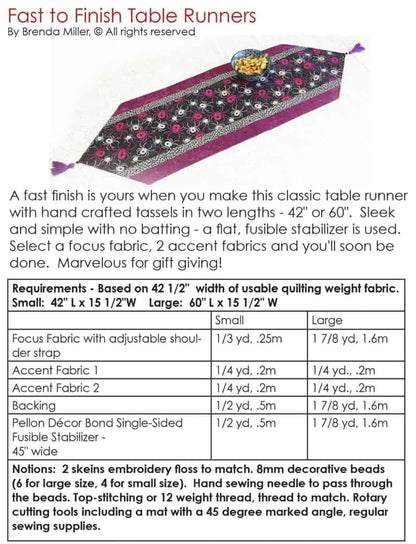 Fast To Finish Table Runners