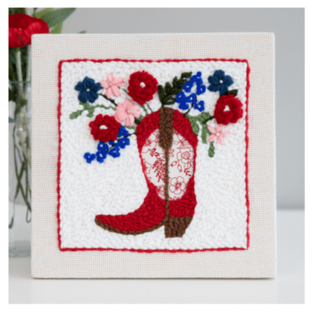 Pre-Order - Needle Punch Kit - Americana Cowgirl