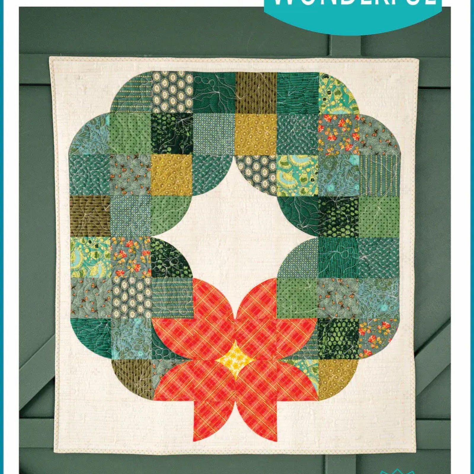 Quilt pattern cover for 'Posh Wreath' by Sew Kind of Wonderful on a green background.