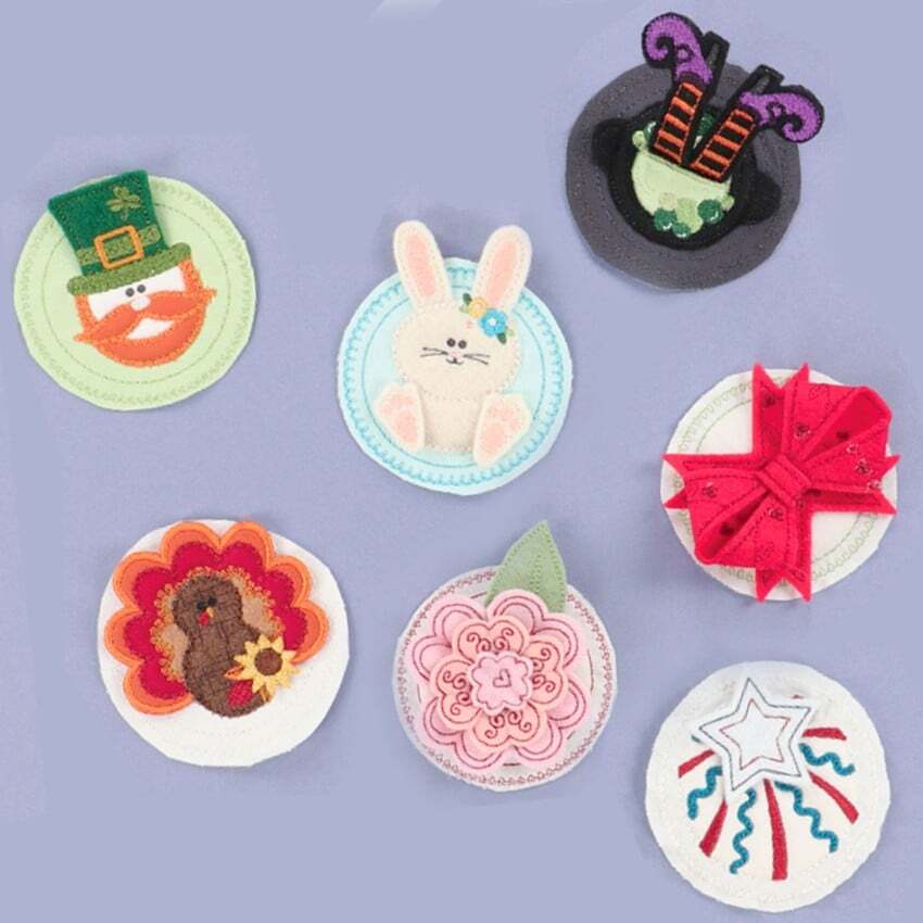 Seasonal Jar Toppers - Machine Embroidery