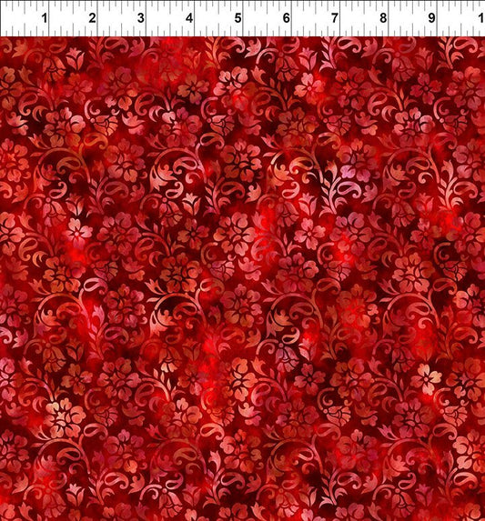 Prism 2 - Floral Vines - Red