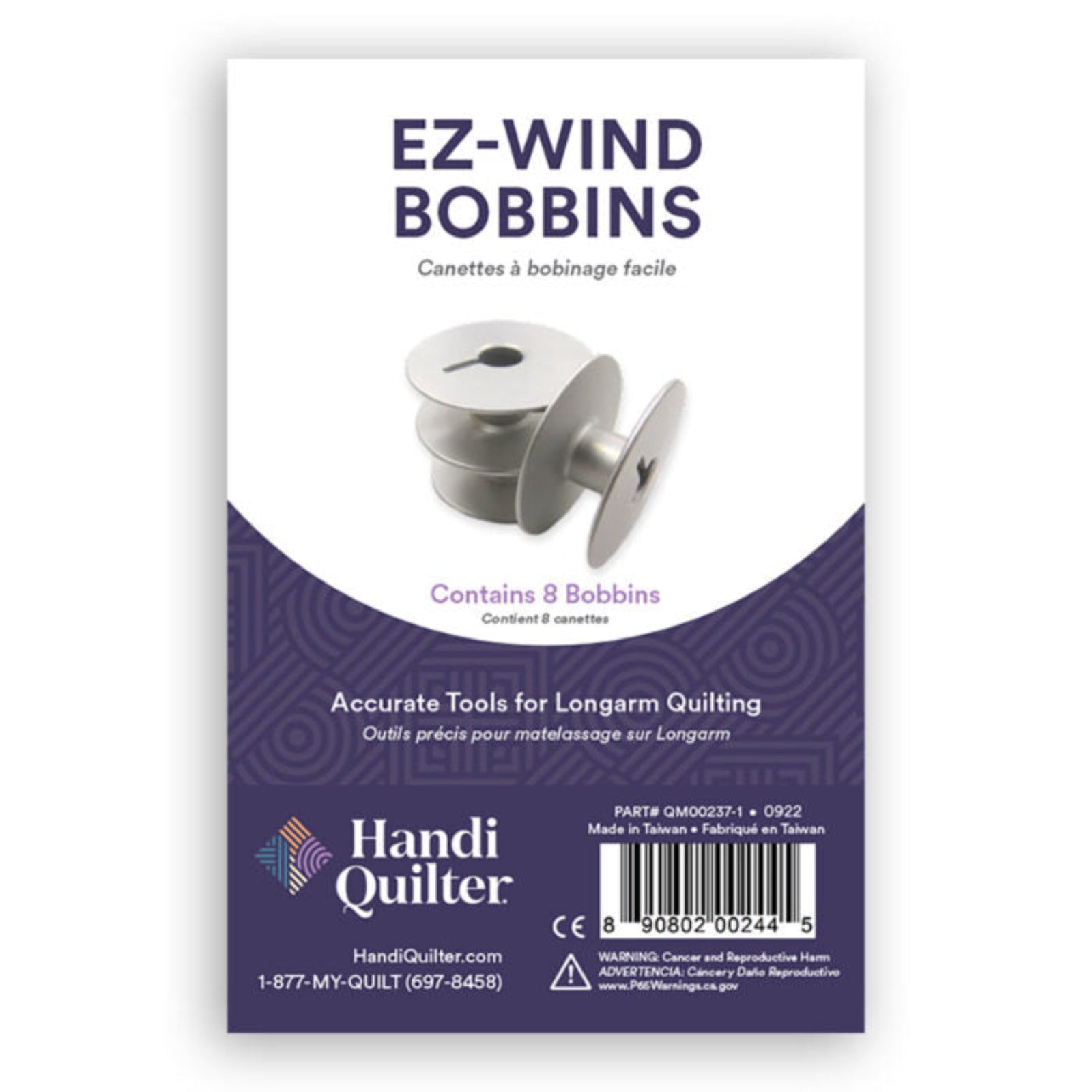 Handi Quilter EZ-Wind Bobbins packaging on a white background