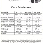 back page of the pattern, Beveled with yardage requirements
