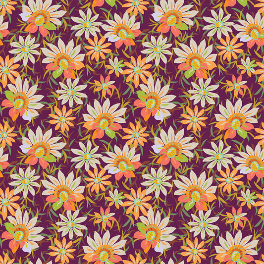 Trade Winds - Rayon - Treasure Flower - Burgundy
