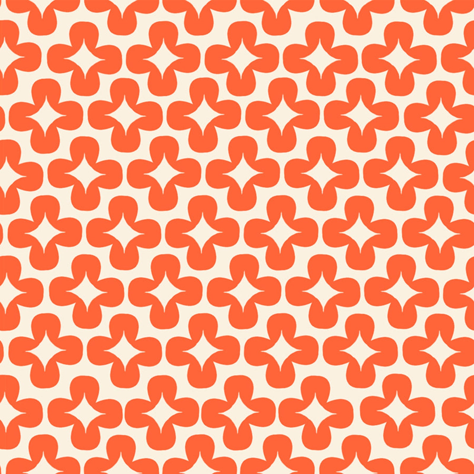 Pattern of orange flowers on a white background