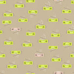 Pattern of retro radios on a beige background