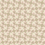 Pattern of white doves with pink wings on a beige background