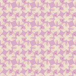 Pattern of white doves with music notes on a purple background