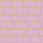 Pattern of vertical lines with small colored dots on a purple background