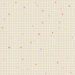 Colorful geometric shapes on a grid background
