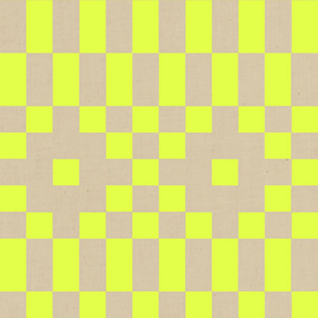 Pattern of alternating light brown and bright yellow squares