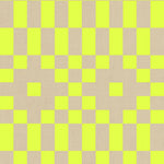 Pattern of alternating light brown and bright yellow squares