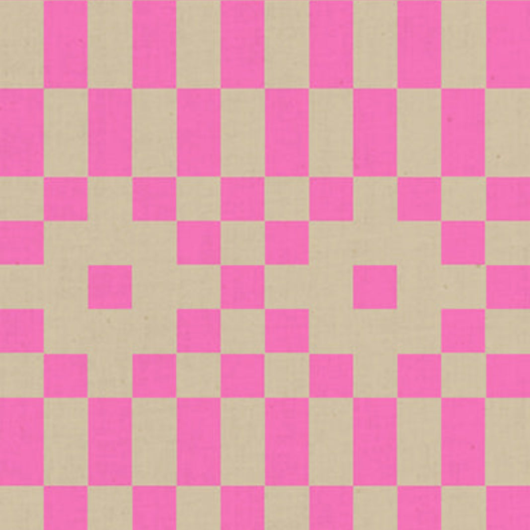 Checkered pattern with pink and beige squares