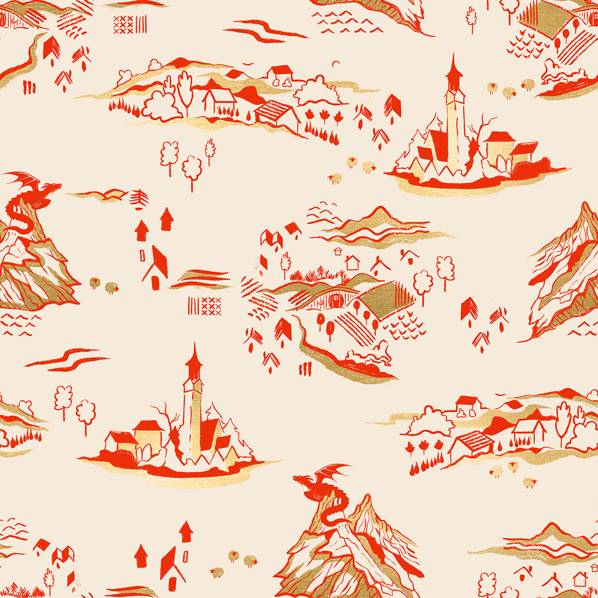Fire Glow - Mountain Town - Metallic Dark Ruby