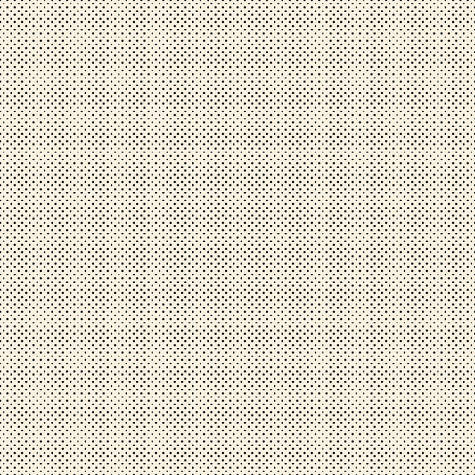 Black and white polka dot pattern on a white background