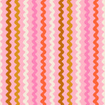 Patterned paper with wavy lines in pink, orange, and brown on a light background