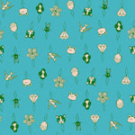 Pattern of various small icon threaders on a blue background