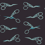 Pattern of stork scissors on a dark background
