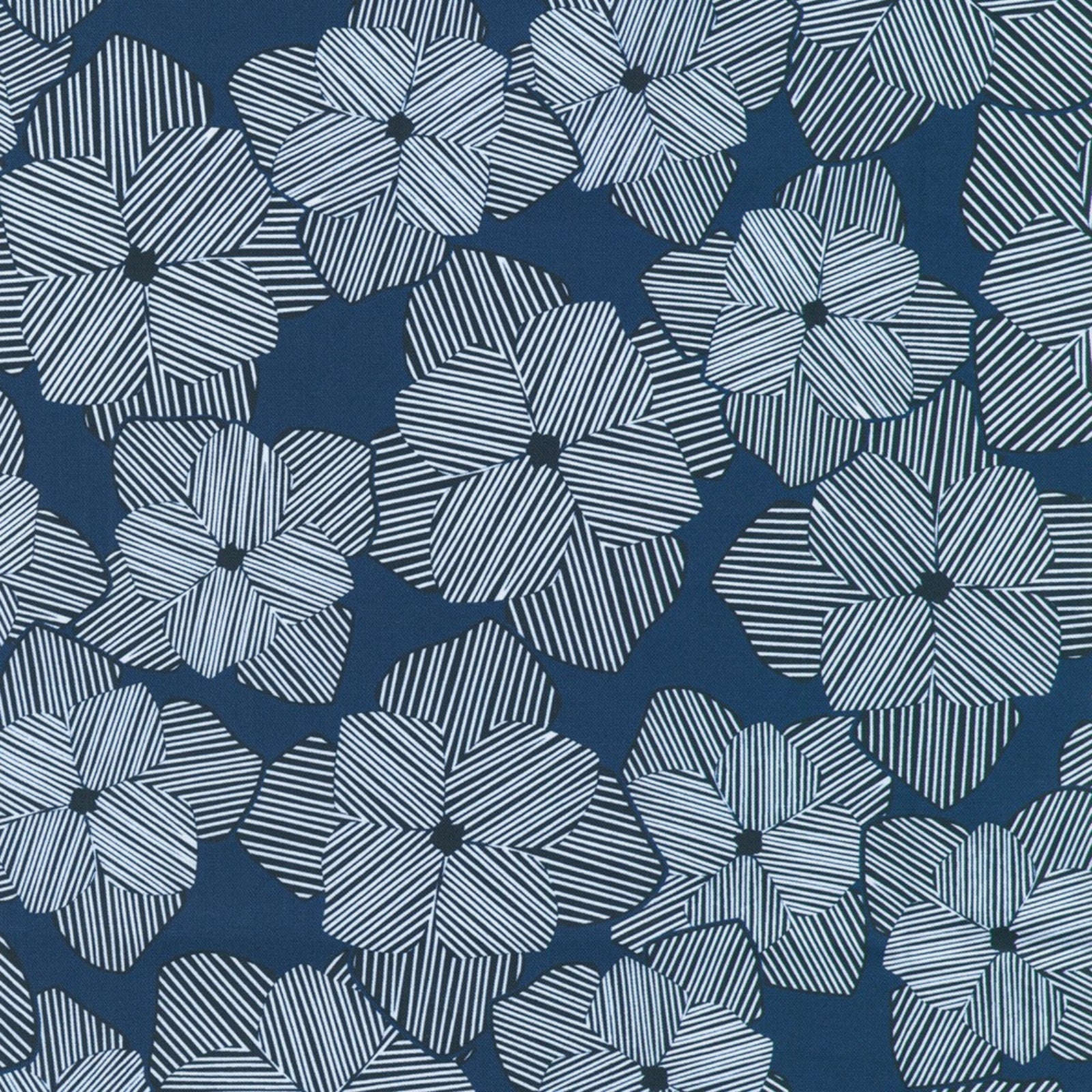 Pattern of geometric shapes on a blue background