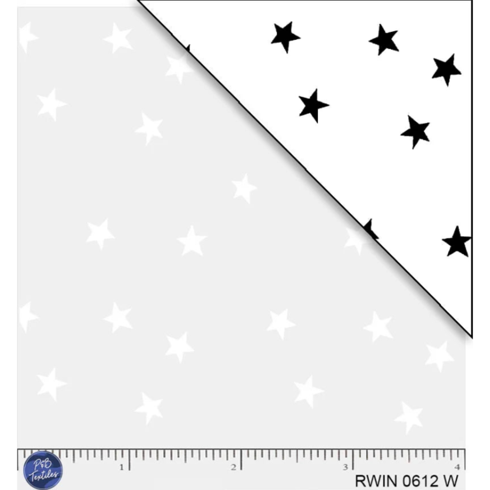 Pattern of black stars on a white background with a ruler at the bottom.