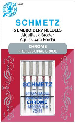 Schmetz Chrome Embroidery Needle 75/11 5pk