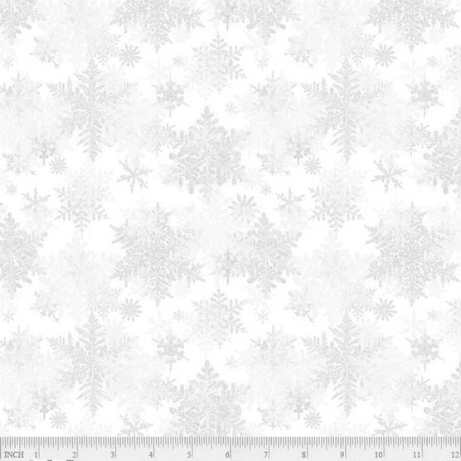 Grey snowflakes on a white background