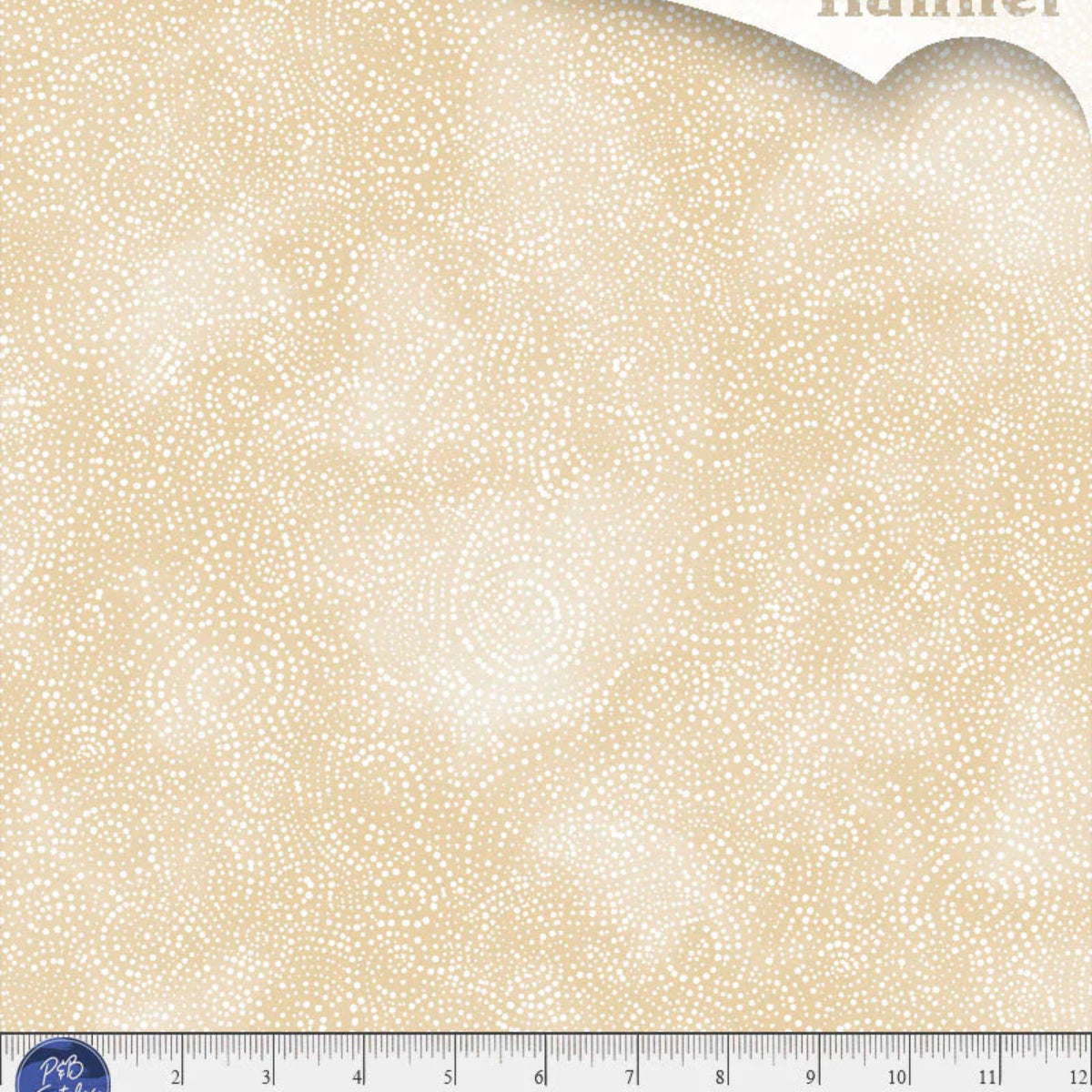 Beige flannel fabric with a ruler at the bottom for scale.