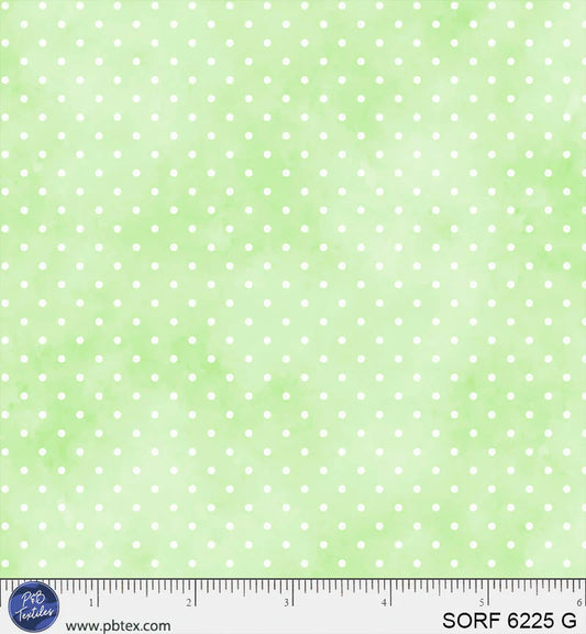 Sorbet Flannel - Pin Dots - Green Remnant