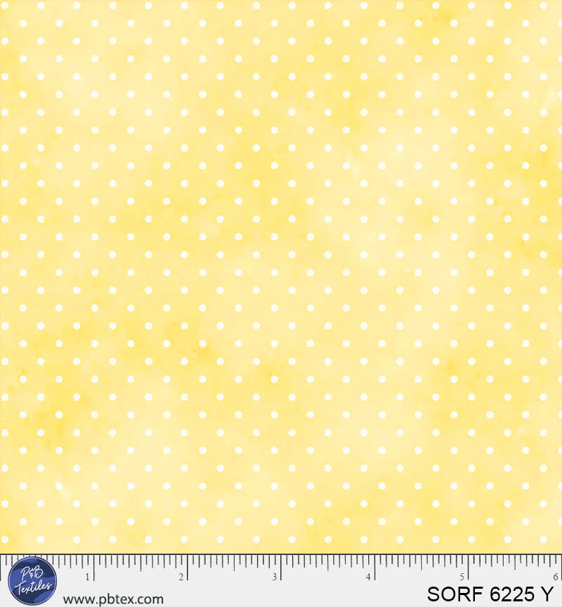 Sorbet Flannel - Pin Dots - Yellow