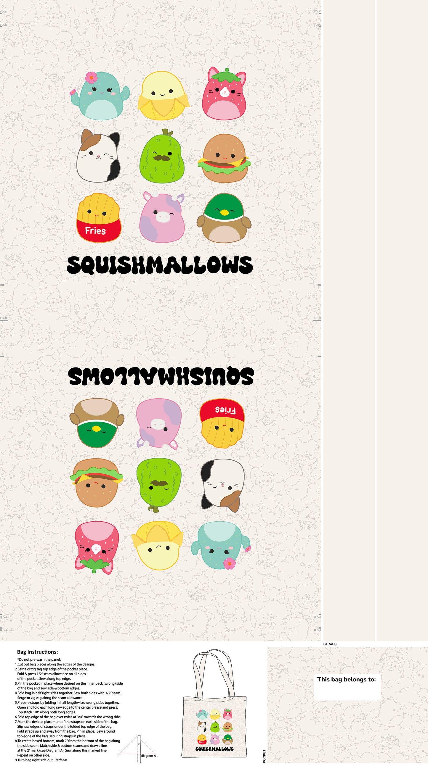 Squishmallows - Tote Bag Panel