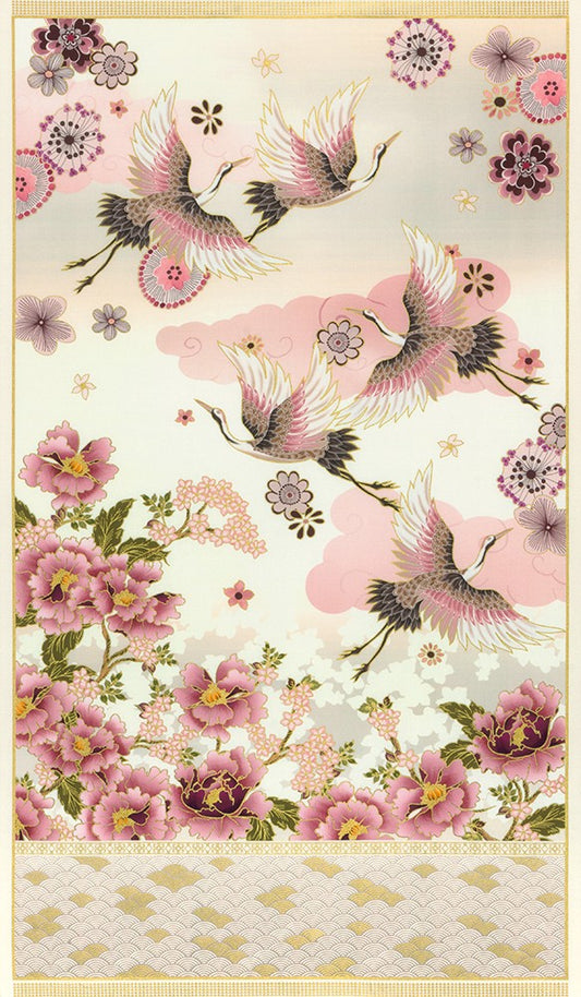 Imperial - Graceful Crane - Panel - Cream