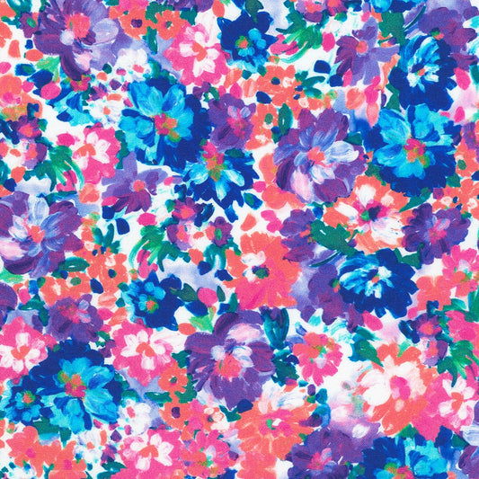 108" Wideback - Painterly Petals - Valley