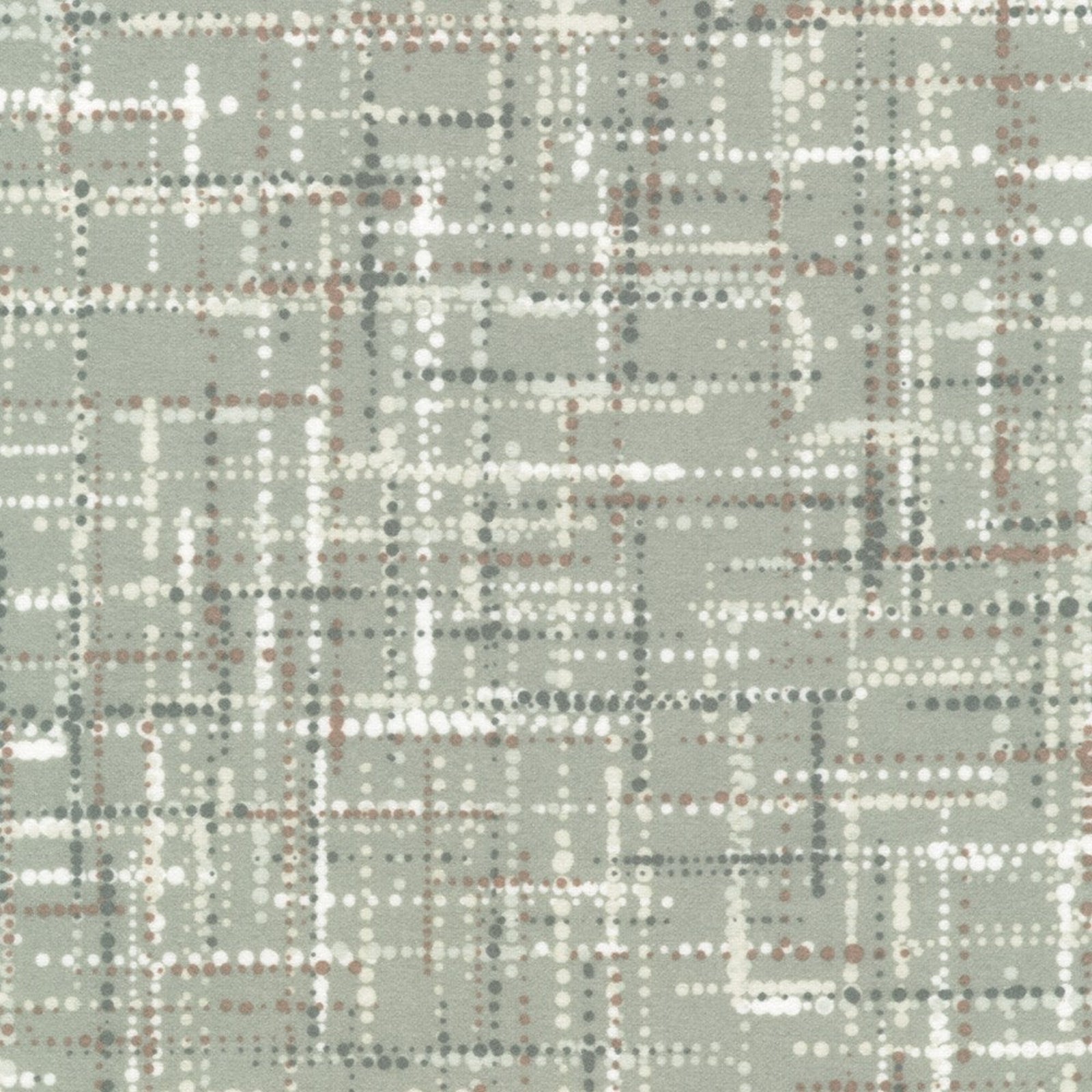 Patterned fabric with a grid of small dots on a gray background