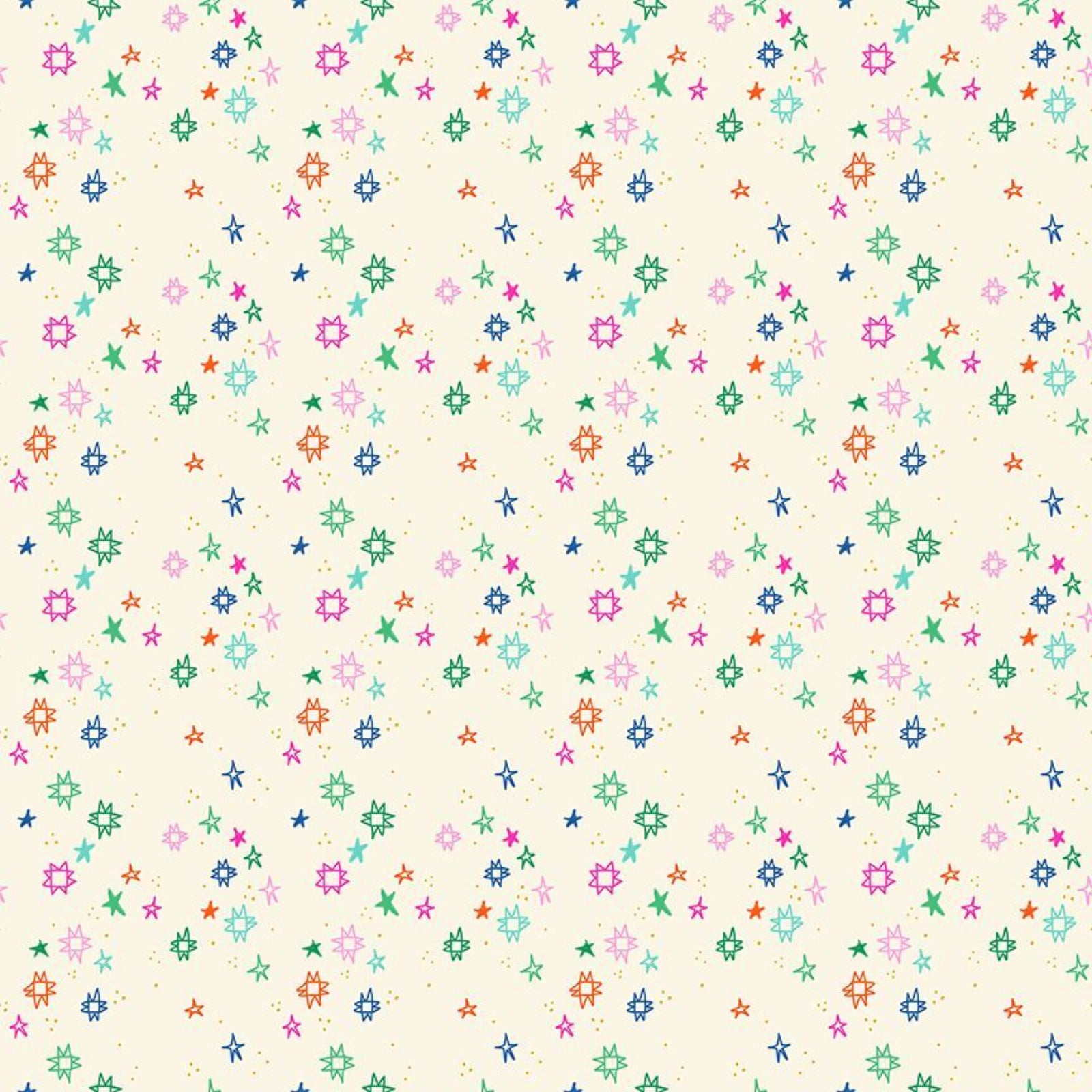 Pattern of colorful stars on a beige background