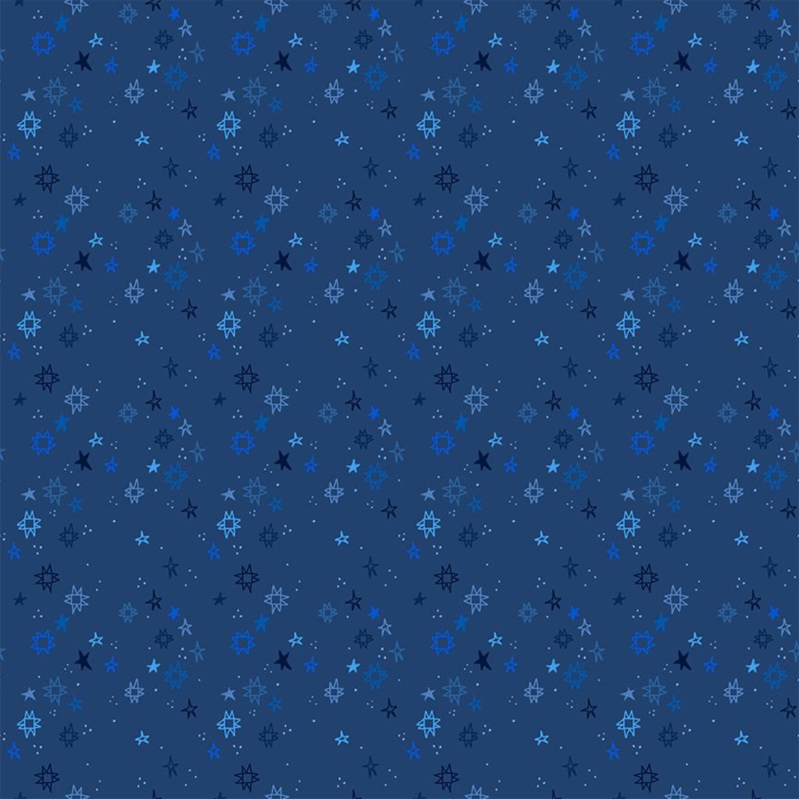 Pattern of blue stars on a blue background