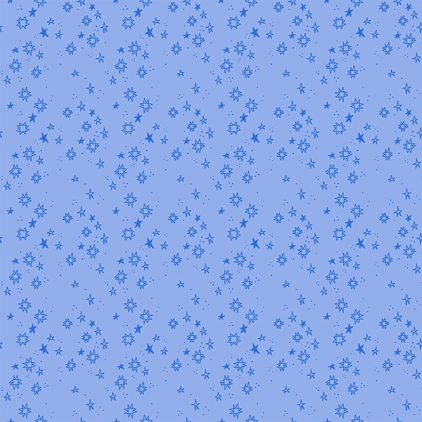 Blue pattern of stars on a blue background