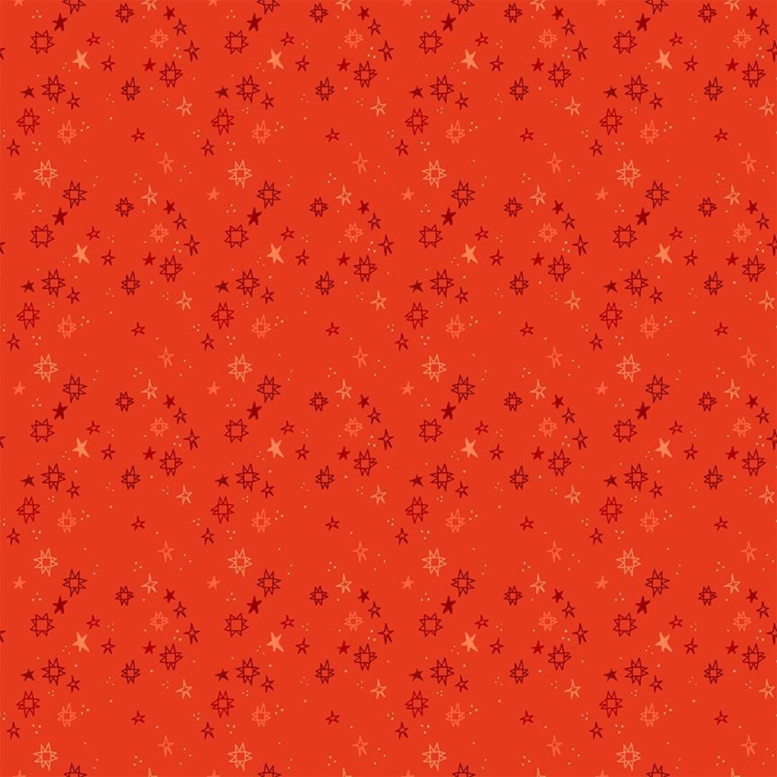 Red fabric with small star patterns