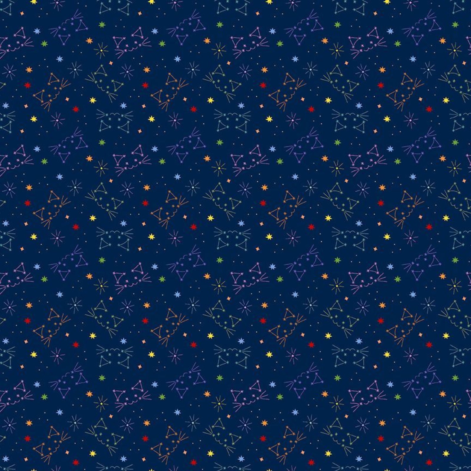 Colorful geometric pattern on a blue background