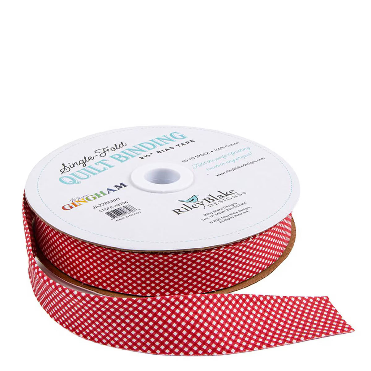 Single Fold Binding - Micro Gingham - Jazzberry