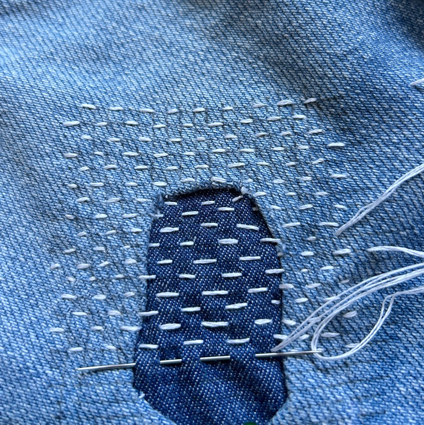Sashiko Style Visible Mending—Hand Embroidery