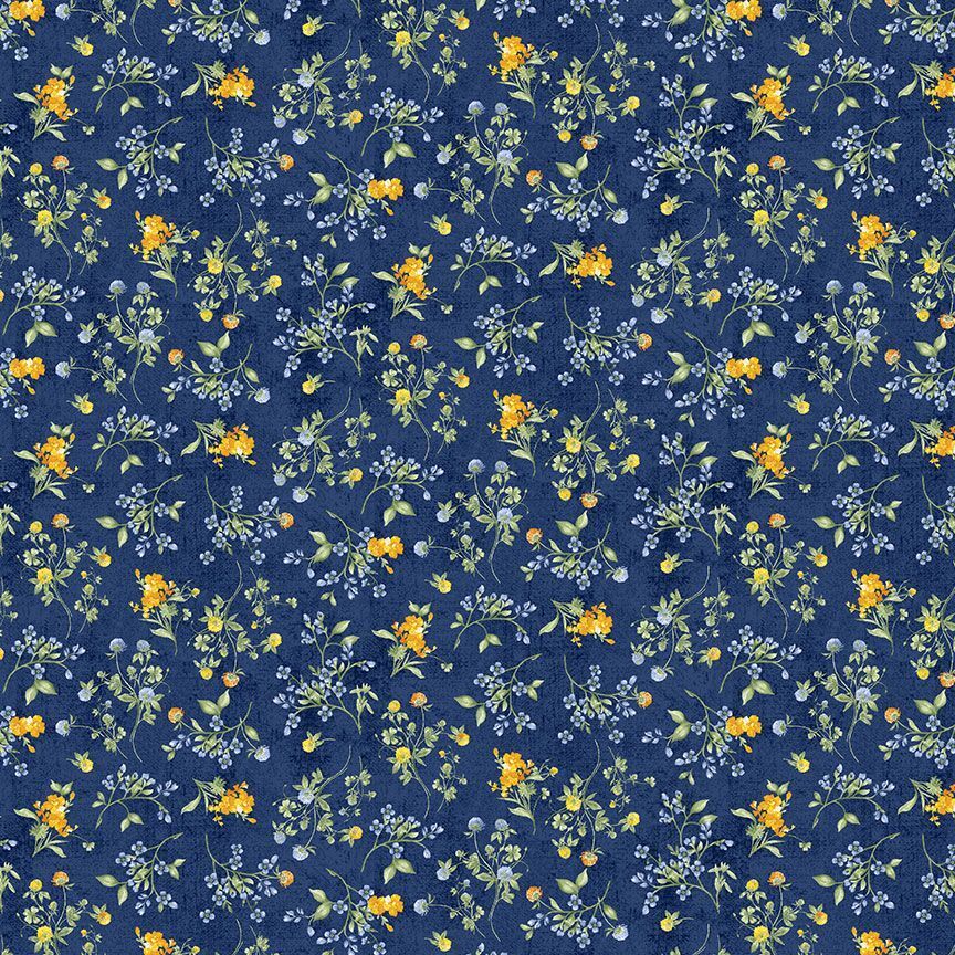 Sunflower Farm - Tiny Floral - Navy