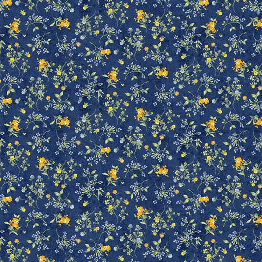 Sunflower Farm - Tiny Floral - Navy