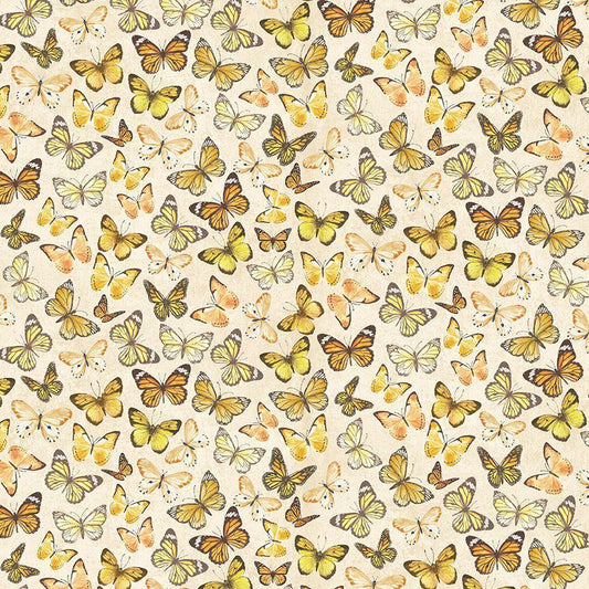 Sunflower Farm - Tossed Butterfly - Cream